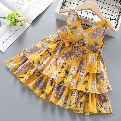 China Wholesale Girls Clothing Finalz Anti-Wrinkle Summer Elegant Floral Sleeveless Casual Outfits For Girls Kids for sale