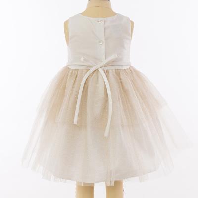 China New Design Finalz Anti-wrinkle Beautiful Girls Dresses champagne gauze dress for sale