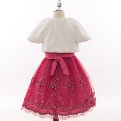 China Anti-wrinkle Fashion Style Sweet Girls' Dresses Plus Size Bow Gauze Lace Dress for sale