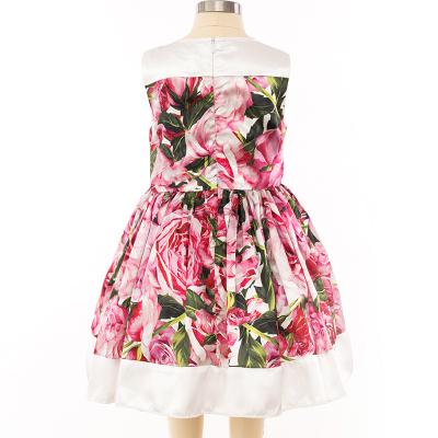 China Anti-Wrinkle Finalz Customized Kids Clothing Birthday Girl Floral Print Long Dress for sale