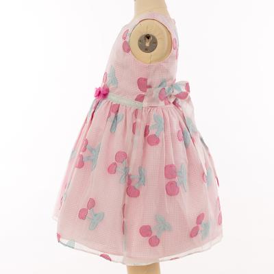 China High Quality Anti-wrinkle Finalz Girl Dress Flower Decoration Fruit Print Dress for sale