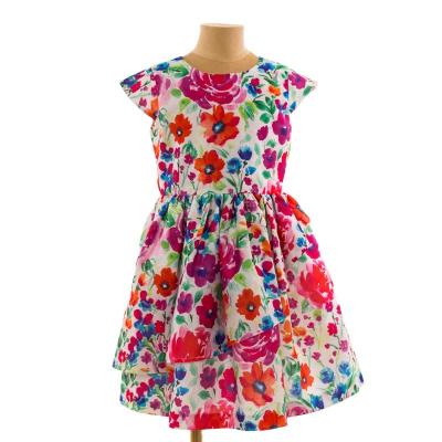 China Finalz Anti-Wrinkle Customizable 3D Printed Fly Sleeves Polyester Girl Dress for sale