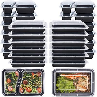 China 2 compartments food storage container Meal prep food container Takeaway food container for sale