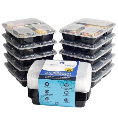 China Disposable Meal Prep Compartment Food Container 230*133*68mm Rectangle Lunch Take-Away Box for sale