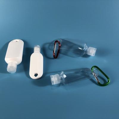 China Wholesale 50ml plastic alcohol keychain bottle spray flip cap bottles dispenser with keychain for sale