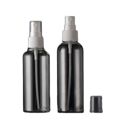 China 100ml Transparent Body Fine Mist Sprayer Silkscreen Printed Essential Oil Bottles With Pump for sale