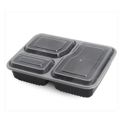 Китай 3 Compartment Plastic divided plastic food containers Food Storage Containers with lids продается