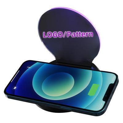 China Luminous LOGO Wireless Phone Charger Type C Interface 5W 7.5W 10W 15W Wireless Charger Phone Stand Home Office Desk for sale