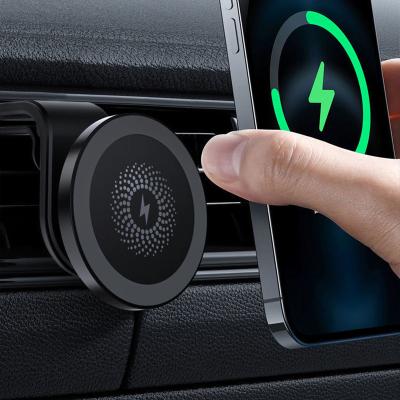 China The Bestselling 15W 10W Magnetic Car Wireless Charger Mount Air Vent Phone Holder Fast Charging Magnetic Wireless Charger for sale