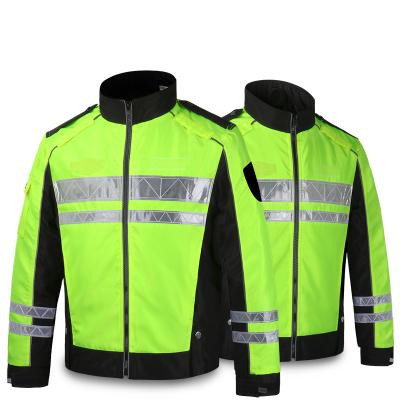 China water proof & Breathable Winter 2 In 1 Reflect Safety Jacket Motorcycle Windproof Reflect Coat Clothes Reflective Safety Clothing for sale