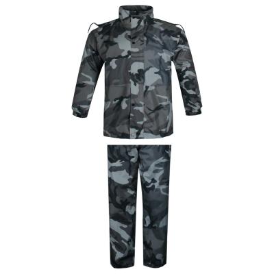 China Water Proof Rain Coat Fishing Manufacturer Direct Jacket Pant Set RTS 2 Pcs Camouflage Man Adult Women Outdoor Split Raincoat for sale