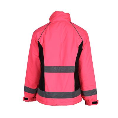 China Factory Direct OEM ODM High Visibility Fluorescent Pink Women Safety Wear Reflective Polyester Insulated for sale