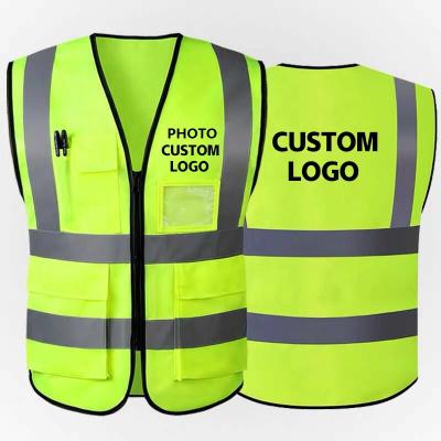 China High Visible Low Price High Quality 100% Polyester Customize Logo Best Price Multi Pockets Cheap High Visibility Safety Reflective Vest for sale