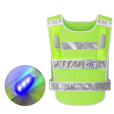 China High Visible In Running Customized Multifunctional Reflect Safety Flashing Light Vest Led Battery Reflective Vest for sale