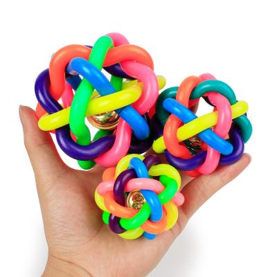 China Stocked Cheap Price Pet Rubber Ball Pet Cat Dog Toy The Ball Colorful Rolling Ball With Noise for sale