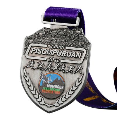 China Custom Cheap Empty China Metal Award Medal Stand Gold Bronze Ribbon Sports Running Medal Factory Produced for sale