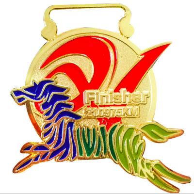 China China Wholesale Custom Cheap Sports Medals Cut Soft Enamel Badminton Medals With Ribbon for sale