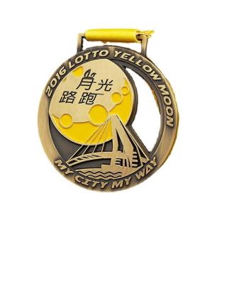 China China Wholesale Prize Medals Souvenir Gold White Finisher Sport Marathon Running Coin Reward Custom Gymnastics Medal With Ribbon for sale