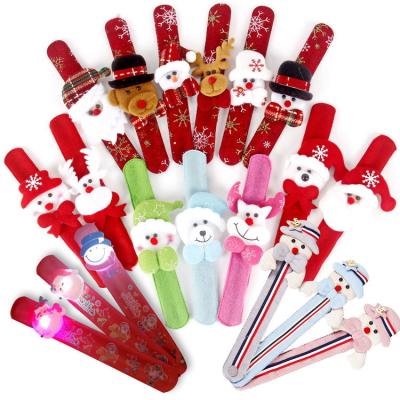 China Promotion Christmas Gift LED Snowman Hand Circle Christmas Children's Hand Clap Clapping Bracelet Light Up Bracelet Toy for sale