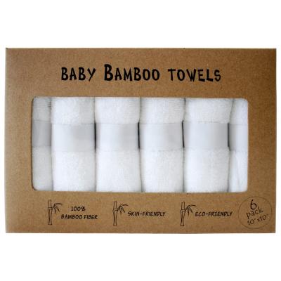 China OEM 100 Hypoallergenic Baby Bamboo Washcloth Organic Soft Towel with Wash Bag and Gift Box for sale