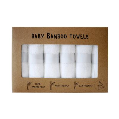 China Soft Absorbent Bamboo Towel Baby Bath Newborn Face Towel 30*30cm Hypoallergenic Bamboo Washcloths for sale