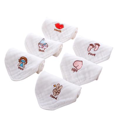 China Sustainable Baby Muslin Washcloths Kids Face Towel Burps Fabrics In Classified Design Soft Breathable Newborn Wash Wipes Great For Baby Shower for sale