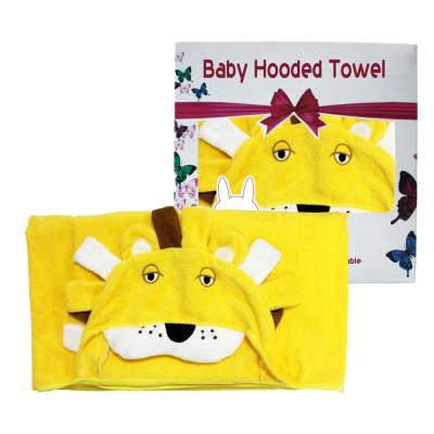 China Baby Towel 100 Cotton Embroidery Design Bamboo Hooded Organic Animal Shape Bath Towel QUICK DRY Cotton Hooded Towel for sale