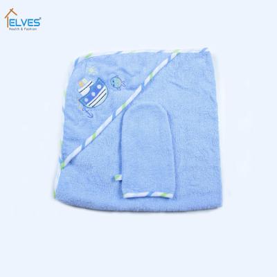 China Cartoon 100% cotton towel cute embroidery different styles, baby hooded bath towel baby poncho for sale