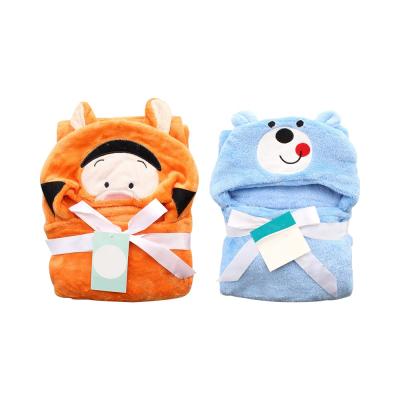 China Fashion Lovely Coral Fleece Baby Bath Cute Animal Soft Baby Towel QUICK DRY Hooded Warm Towels for sale