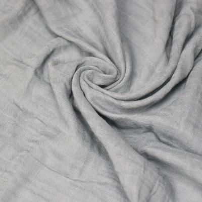 China Organic bamboo cotton double gauze muslin fabric in good quality plain and with pattern for baby blanket for sale