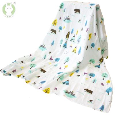 China Muslin Cotton Toddler Blanket Giraffe Print Cotton Baby Comforter Soft Anti-pilling and Lightweight Breathable Crib Blanket Baby Stroller Blanket for sale