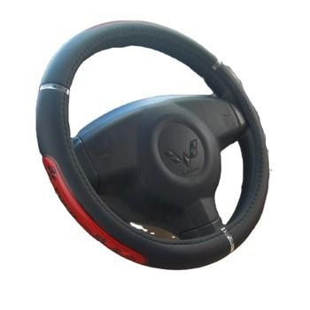 China All Kinds of Vehicles Hot-selling General 42 Black Reflective Car Four Seasons Leatherette Steering Wheel Cover for sale