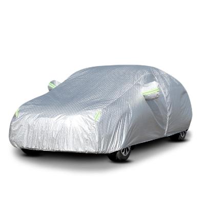 China Stretchable Business High Quality Waterproof UV Protection With Reflective Stripe Aluminum Film Car Cover for sale