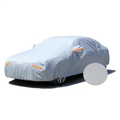 China Hot Selling Custom Waterproof UV Reflective Stripe Business Protective PEVA Stretchable Car Cover for sale