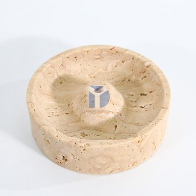 China Luxury Natural Travertine Stone Square Marble Handmade Incense Holder for sale