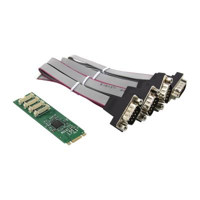 China LAPTOP AX99100 Chipset Port 4 RS-232 DB9 M.2 Serial B+M Key Controller Card for sale