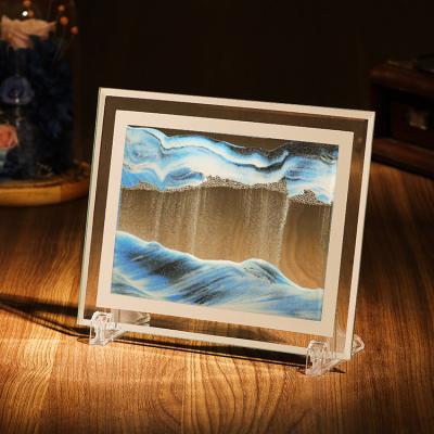 China Creative Living Room 3D Hourglass Desktop Painting Landscape Europe Dropshipping&Wholesale Glass Quicksand Flow Home Decoration for sale