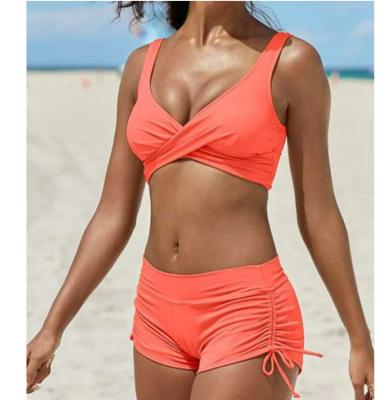 China Plus Size Dropshiping High Waist 2022 Summer Swimwear Two Pieces Sexy Bikini Sets Beach Wear Female Swimwear Sports Bathing Suits for sale