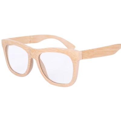 China Eco-Friendly Natural Bamboo Wooden Frame Anti Computer Glasses CR39 Light Blue Lightweight Computer Glasses for sale