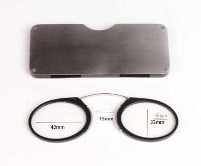 China TR90 SOS Pattern Mini Small Pocket Reading Glasses Slim Presbyopic Glasses Armless for sale