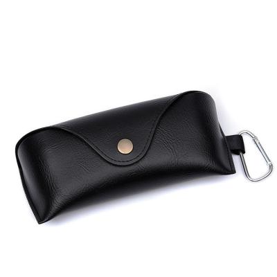 China Sunglasses case with a hanger black logo soft PU glass eyewear case box custom show case for sale