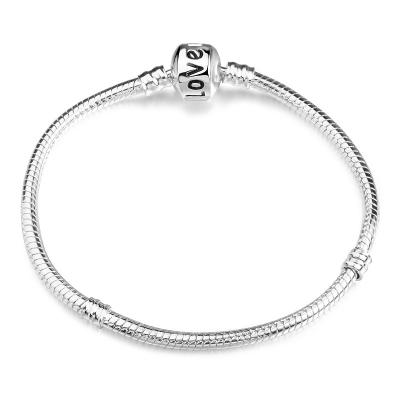 China Environmentally Friendly Fashion Bulk Simple DIY Accessories 3mm Style Women Ladies Silver Plated Brass Snake Chain Bracelet Jewelry for sale