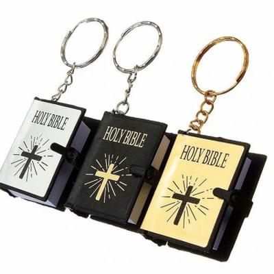 China Environmentally Friendly Christian Scripture Book Mini Holy Bible Keychains Wholesale Cute Small Size Accessories for sale