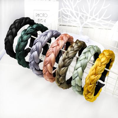 China Daily Korean Wholesale Ladies Women's Style Insti Handmade Twisted Cross Braided Headband Hair Accessories for sale