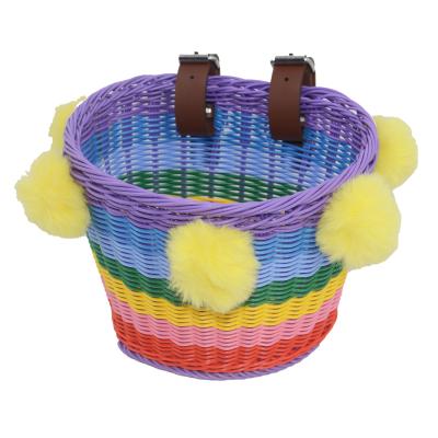 China Removeable .fashion Goods Front Pet Bicycle Sharing Woven Waterproof Plastic Nordic Stackable Portable Basket For Kids for sale