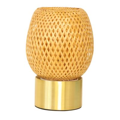 China Asian Touch Shade Rattan Dimmable Bamboo Table Lamp for sale