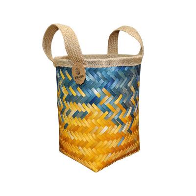 China Nordic Natural Viable Large Capacity Storage Wood Waste Laundry Basket Woven Basket For Home for sale