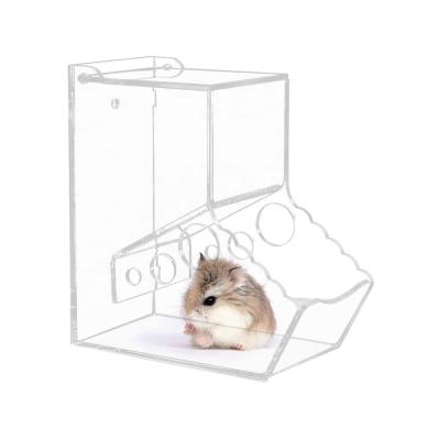 China Automatic Pet Hamster Automatic Feeder Transparent Acrylic Feeder for sale