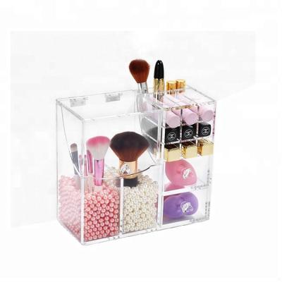 China Sustainable Brush Beads Smaller Bolder Acrylic Cosmetic Drawer Case for sale