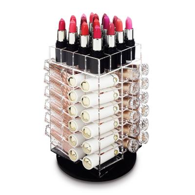 China Wholesale Fashion Cosmetic Rotating Acrylic Lipstick Holder Display Stand for sale